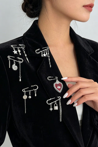 Statement Safety Pin Brooch Set
