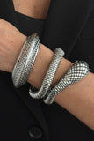 Textured Snake Wrap Cuff Bracelet