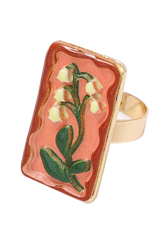 Floral Enamel Ring