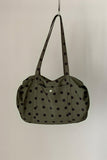 Polka Dot Ruched Bowler Shoulder Bag