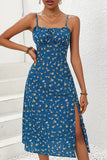 Polka Dot Midi Dress with Side Slit