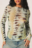Tie-Dye Crew Neck Long Sleeve T-Shirt