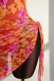 Printed Halter Swimsuit & Wrap Skirt
