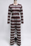 Striped Button Front Two Piece Set