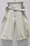 Wrap-Front Denim Shorts