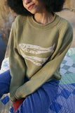 Fish Graphic Crew Neck Knit Sweater