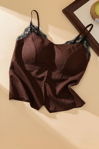 Lace Trim Sweetheart Neck Camisole