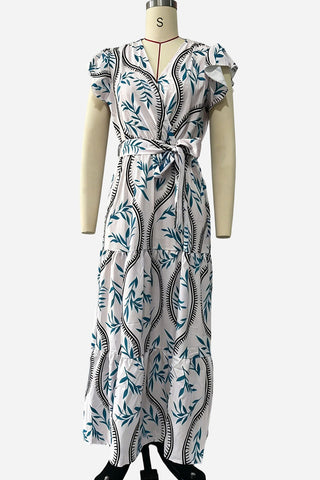 Casual Maxi Dress with Puffed Sleeves