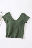 Built-In Bra V-Neck Short Sleeve T-Shirt