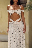 Tie-Front Cutout Strap Skirt Set