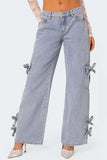 Side Tie Cargo Baggy Jeans