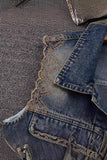 Floral Shoulder Denim Vest