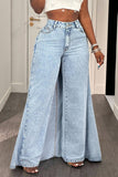 Wide-Leg Denim Pants
