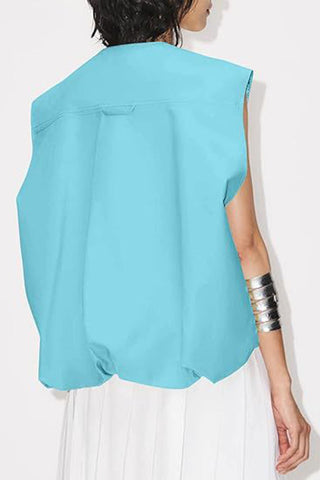 Zip-Front Sleeveless Utility Vest