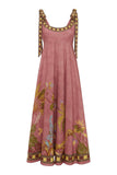 Tie-Shoulder Floral Vacation Dress