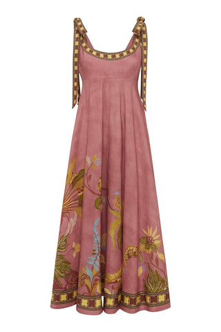 Tie-Shoulder Floral Vacation Dress