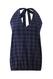 Gingham Halter Neck Tank Top