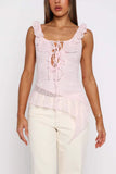 Lace-Up Asymmetrical Tank Top