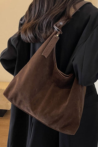 Slouchy Suede Hobo Shoulder Bag