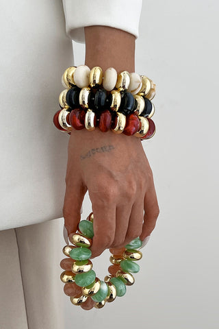 Mixed Stone and Bead Stretch Bracelet