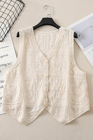 Button-Front Crochet Vest
