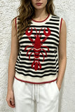 Cropped Crew Neck Lobster Vest