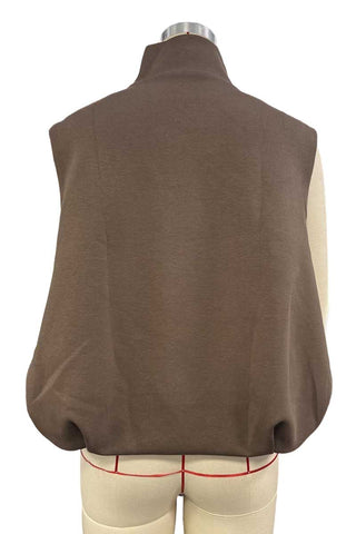 Snap Button Collared Sleeveless Vest