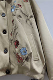 Floral Detail Contrast Collar Jacket