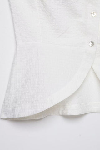 Tie-Neck Button Front Blouse