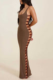 Square Neck Side-Cutout Maxi Dress