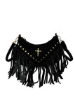 Fringe Studded Cross Shoulder Bag