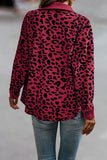 Leopard Print Ribbed Button-Front Shacket