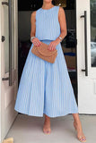 Striped Sleeveless Skirt Set