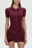 Collared Zip-Front Romper