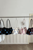 Polka Dot Buckle Strap Tote Bag