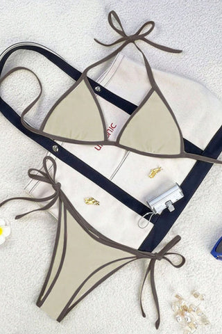 Tie-Back Halter Bikini Sets