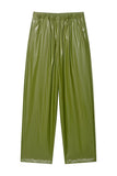 Elastic Waist Faux Leather Casual Pants