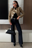Military Button Crop Jacket