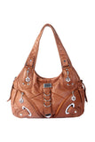 Braided Detail Multi-Zip Shoulder Bag