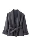 Faux Fur Cuff Wrap Belted Coat
