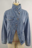 Stand Collar Asymmetric Button-Front Jacket