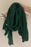 Crinkle Textured Frayed Edge Scarf