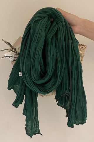 Crinkle Textured Frayed Edge Scarf