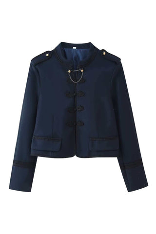 Military-Inspired Trim Detail Jacket