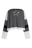 Star Graphic Crochet Panel Pullover