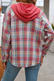 Plaid Hooded Button-Front Shirt