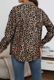 Leopard Print Ribbed Button-Front Shacket