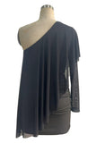 One-Shoulder Draped Mini Dress