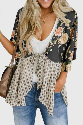 Floral Tie-Front Blouse
