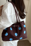 Polka Dot Buckle Strap Tote Bag